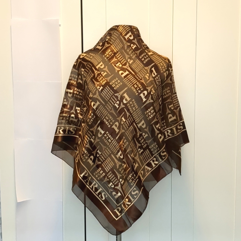 Paris Brown and Beige Scarf